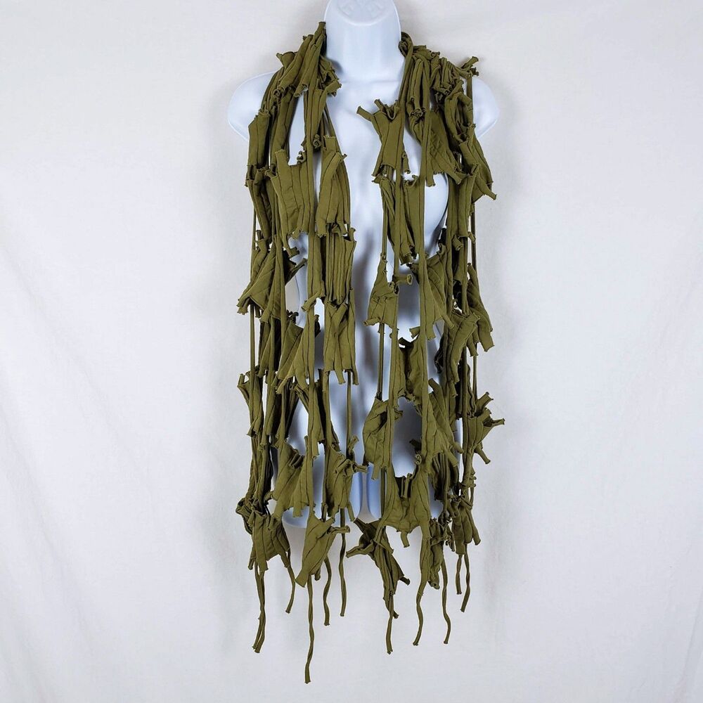 Babette Cotton Goblincore Fairy Grunge Deconstructed Scarf Art-to-Wear Lagenlook